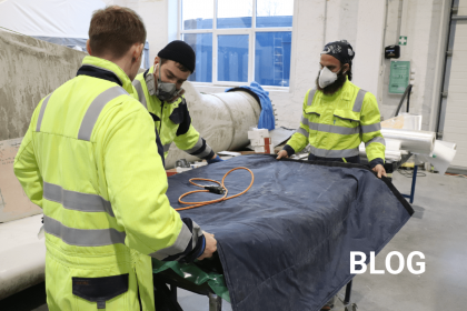 Blade repair technicians providing curing in IQTC trainng center